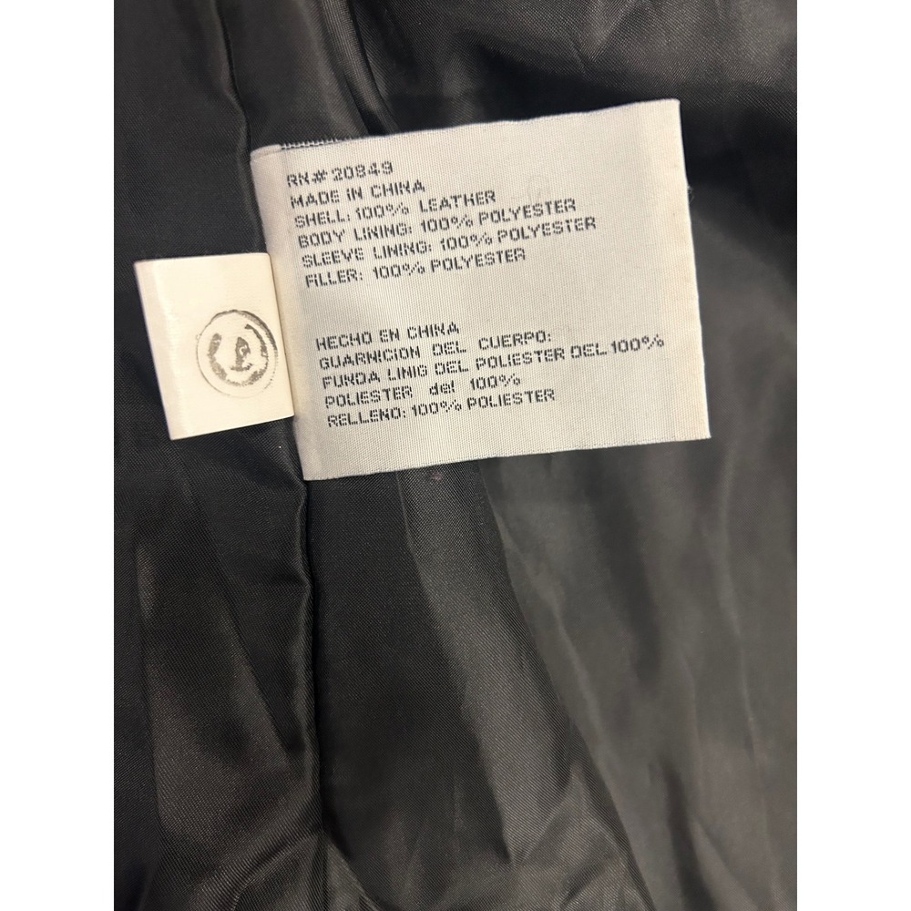 Excelled Collection Womens Black Leather Blazer Jacket Coat 3 Button Size XL RS - Picture 5 of 10